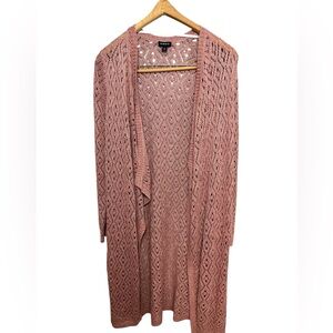 Torrid 0 L Women’s Pink Open Knit Cardigan Duster